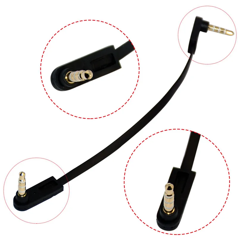 3.5mm male to male 4 pole 3 ring angled flat Audio Aux Auxiliary Cable 0.15m 1m-2