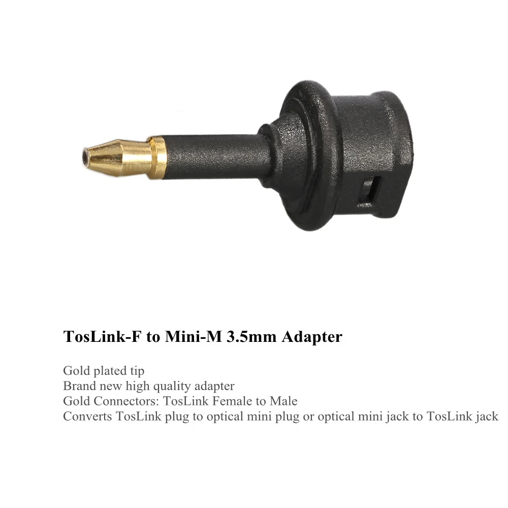 EMK 2pcs Toslink to Mini Toslink Adapter M/F 3.5 mm Optical Audio Cable Connectors for TV Box-2