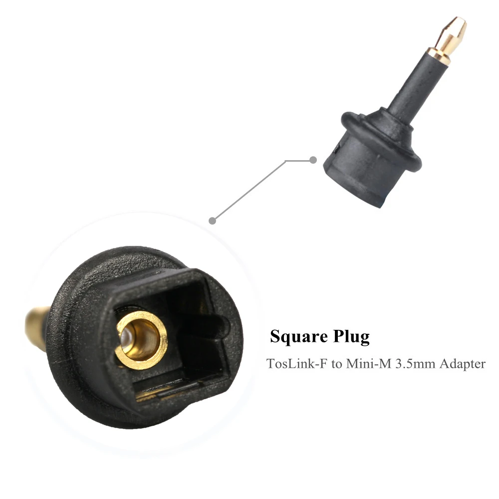 EMK 2pcs Toslink to Mini Toslink Adapter M/F 3.5 mm Optical Audio Cable Connectors for TV Box-5