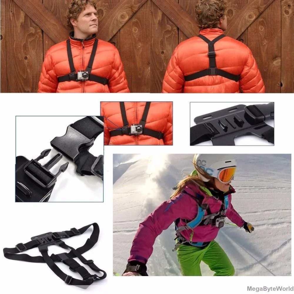 Chest Strap Mount Belt for Gopro Hero 11 10 9 8 7 Xiaomi yi 4K Action camera Accessories Chest Mount Harness for Go Pro J-Hook-6