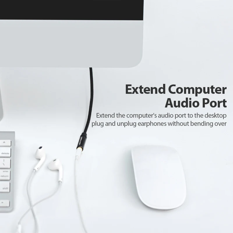 Vention Jack 3.5 Aux Extension Cable for Car Laptop Mini PC TV Xiaomi Huawei Stereo 3.5 mm Jack Headphone Speaker Cable Auxiliar-3
