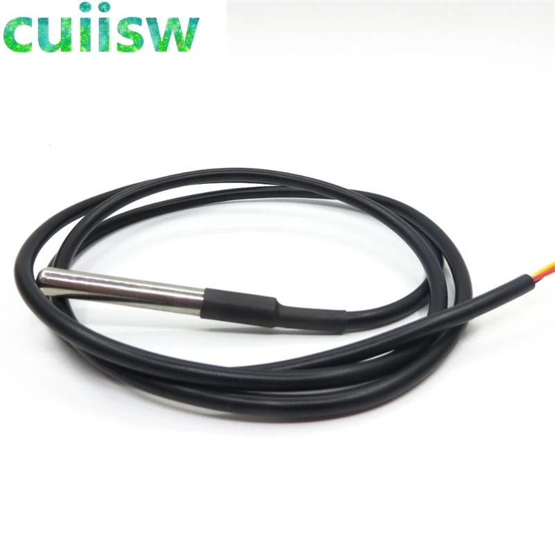 1pcs DS18B20 Stainless steel package 1 meters waterproof DS18b20 temperature probe temperature sensor 2M 18B20-2
