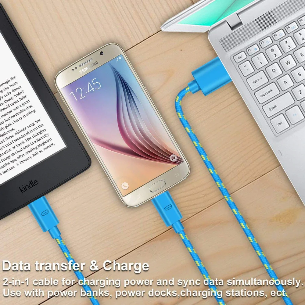 OLAF Nylon Braided USB Type C Cable 1M 2M 3M Data Sync Fast Charging USB C Cable For Samsung S9 S10 Xiaomi mi9 mi8 Huawei Type-c-6