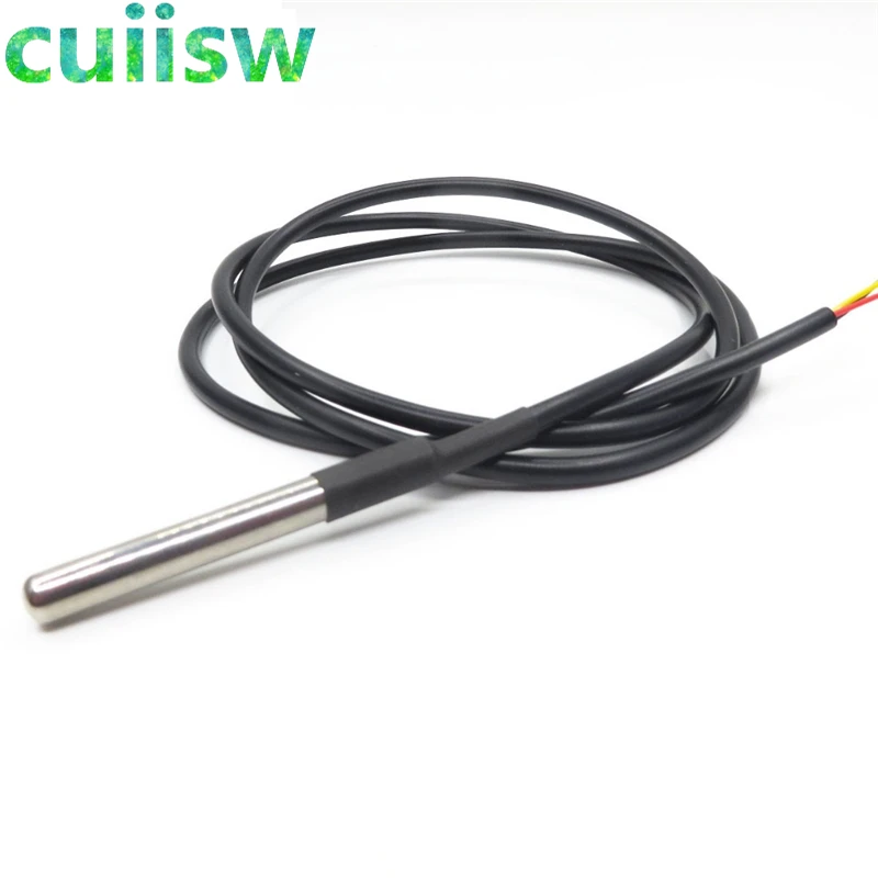 1pcs DS18B20 Stainless steel package 1 meters waterproof DS18b20 temperature probe temperature sensor 2M 18B20