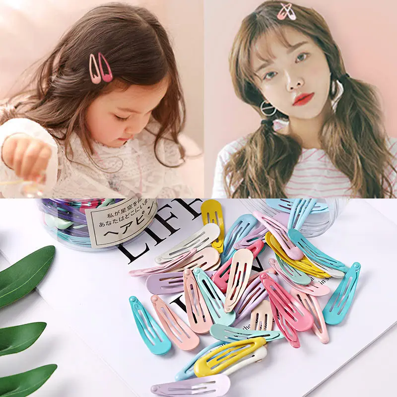 10/20/30/40 New Girls Cute Colorful Waterdrop Shape Hairpins Sweet Hair Clips Kids Barrettes Slid Clip Fashion Hair Accessories-5