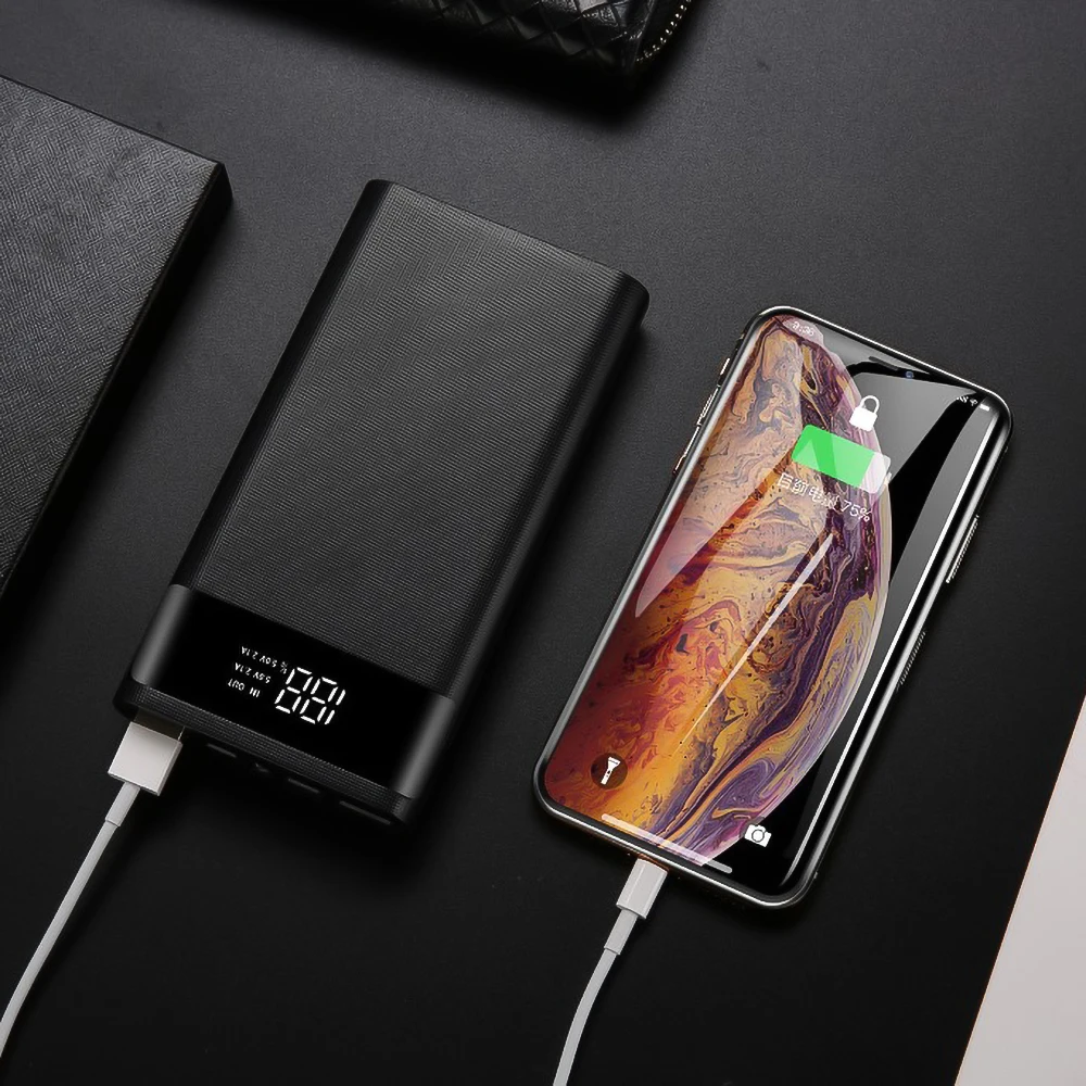 Dual USB Micro USB Type C Power Bank Shell DC 5V DIY 6*18650 Case Battery Charge Storage Box LED Display Flashlight-6
