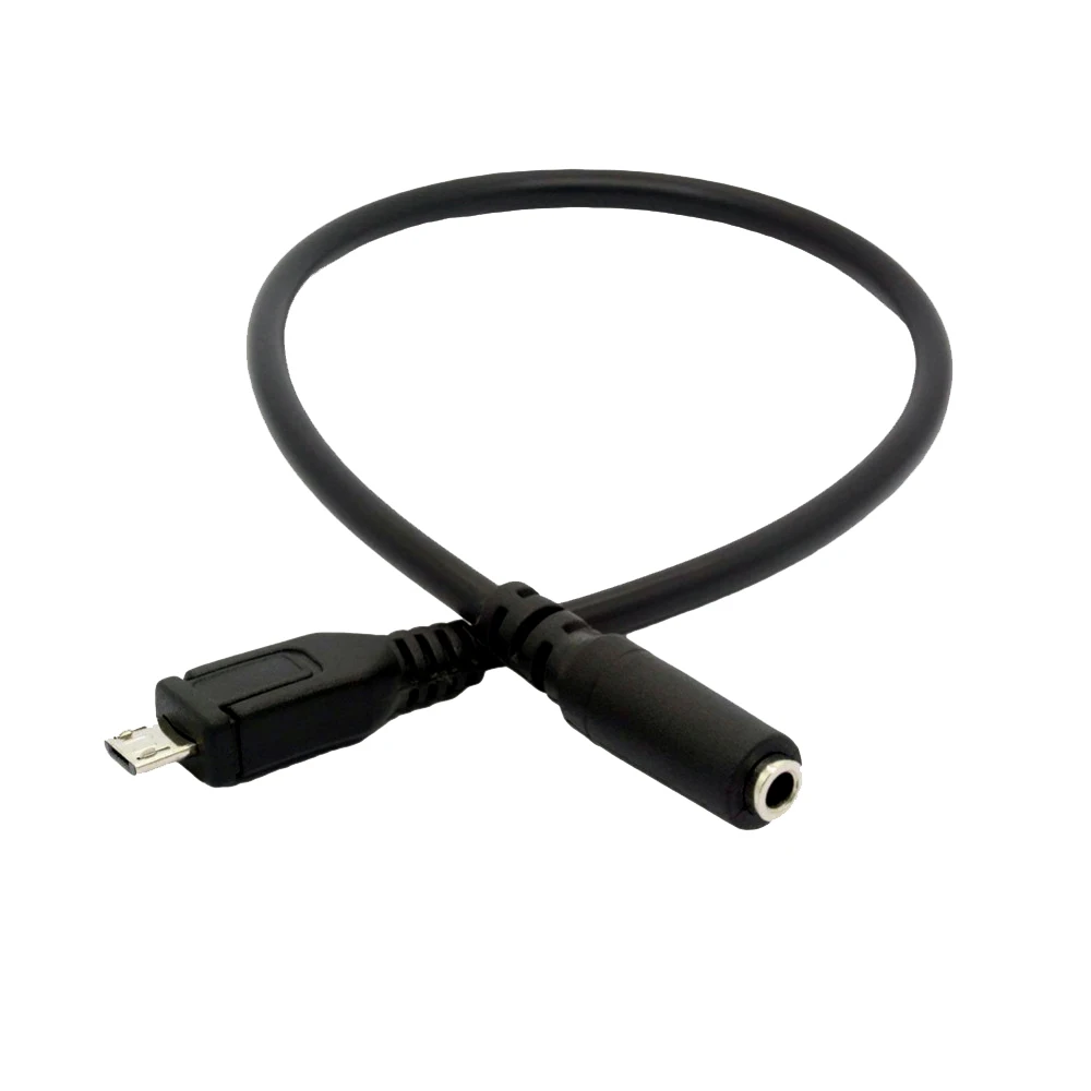 1pc Micro USB Male 5 Pin To 3.5mm Female Jack AUX Audio Sync Headphone Adapter Cable Cord-6