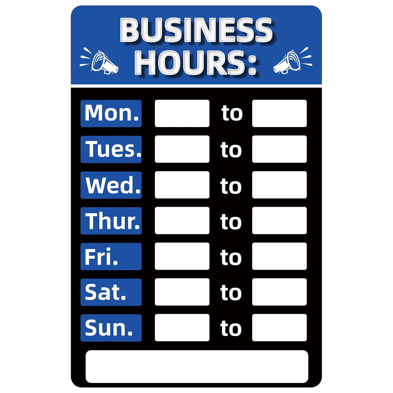 PVC Business Hours Sign with Number Sticker Store Office Window Door Signs Plastic Vinyl Signage Daily Open Times Display-2