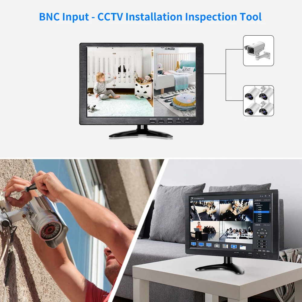 10.1″ pc monitor 1920x1200 Touch Gaming monitor for Raspberry Pi PS3 PS4 XBOX360 System CCTV with VGA HDMI BNC USB LCD display-3