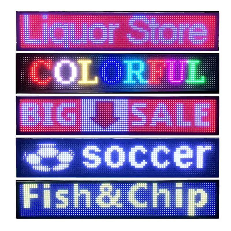 P10 LED Display with WIFI FULL Color Sign Fast Programmable Digital LED Display Use For Storefront Business Window Bar(100x20cm)-3