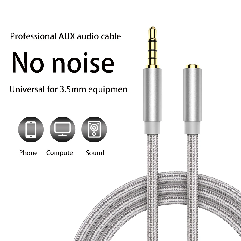 3.5mm Jack Aux Cable Audio Extension Cable For Headphones Speaker Extender Cord For Mobile Phone Car PC Amplifier MP3/MP4 Player-6