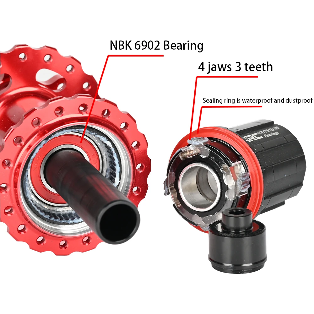 ARC 006 Bicycle Hubs 399g/Pair Sealed Bearing Mountain Bike Hub QR Thru 32 36 28Holes Disc Brake 4 Bearings 4 Pawls 8-11speed-2