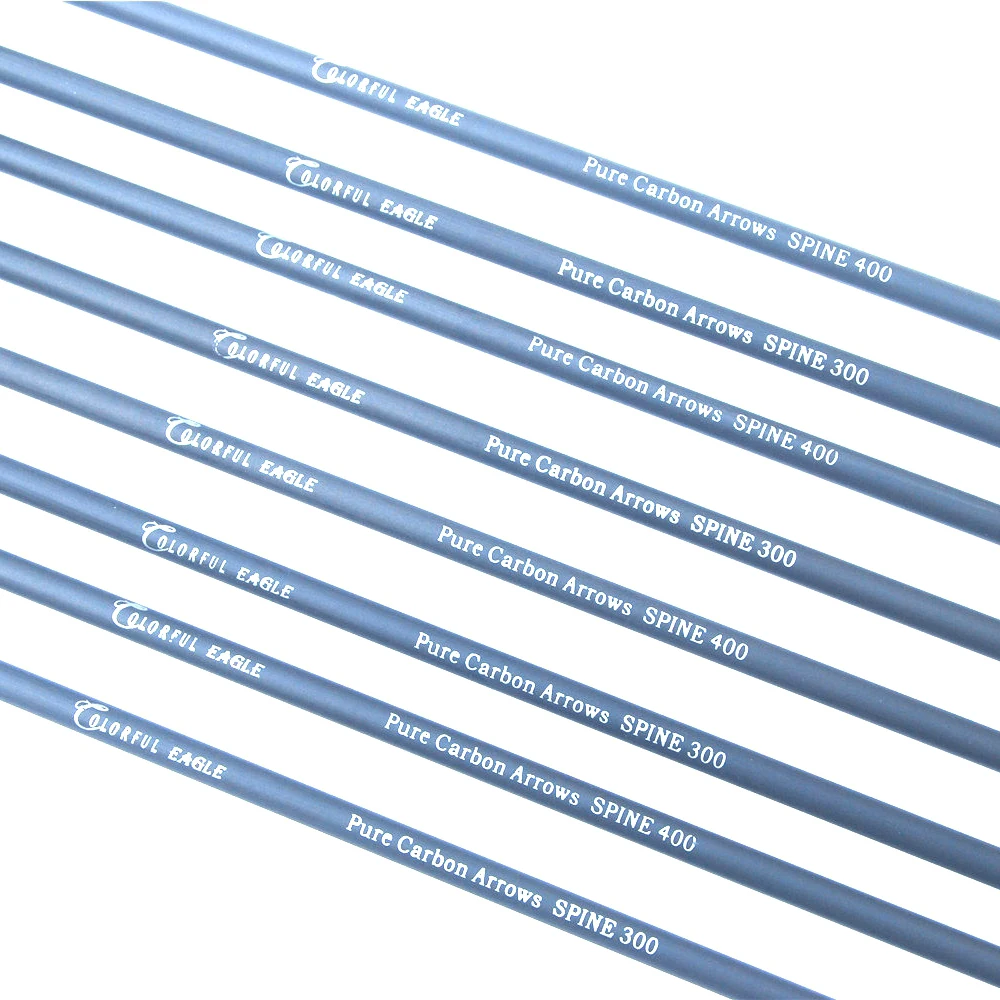Spine 300 400 Archery Pure Carbon Arrows Hunting 28/30/31 Inch Shaft For Compound Recurve Bow-6