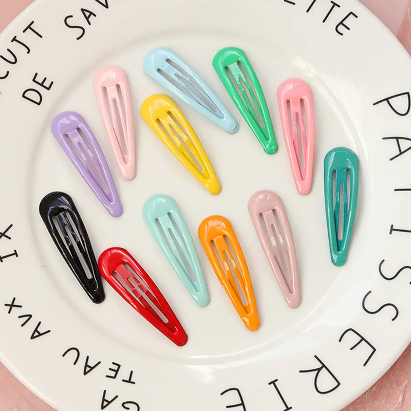 10/20/30/40 New Girls Cute Colorful Waterdrop Shape Hairpins Sweet Hair Clips Kids Barrettes Slid Clip Fashion Hair Accessories-4