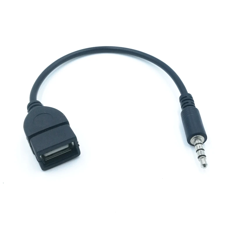 15cm Audio Conversion Line Car AUX Cable A Type OTG Conversion Adapter Female Cable 3.5mm male Audio AUX Jack to USB 2.0 Type-4