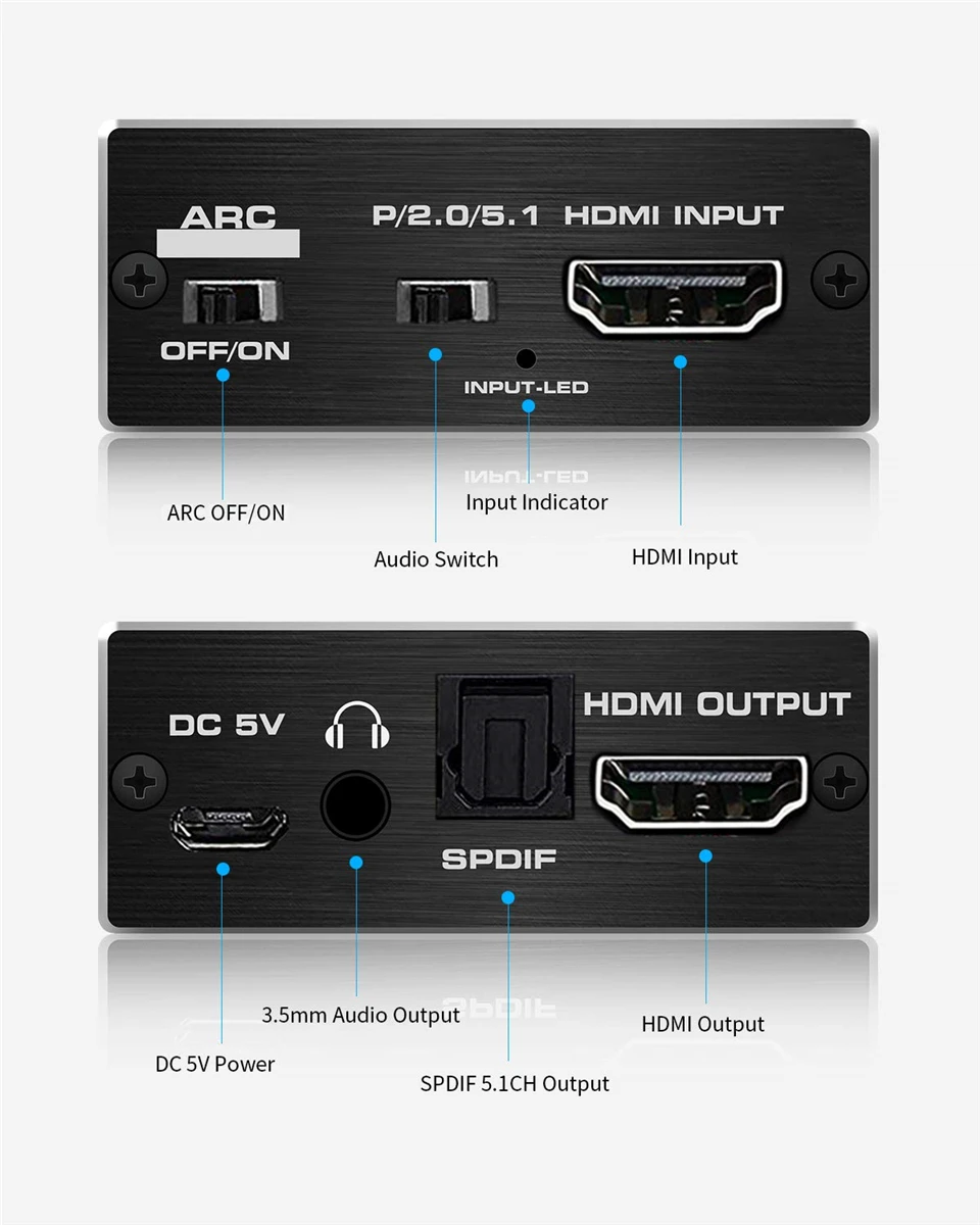 Navceker 4K 60Hz HDMI-Compatible Audio Extractor Stereo Audio Converter 3.5mm Audio Splitter Adapter For PS4 TV DVD Home Theater-5