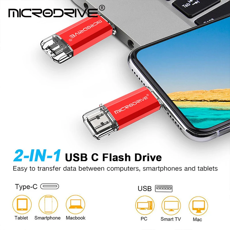 Type C USB Flash Drive OTG 2 IN 1 USB 2.0 Micro USB Pen Drive 128GB 64GB 32GB 16GB 8GB 4GB Pendrive Flash Drive-4