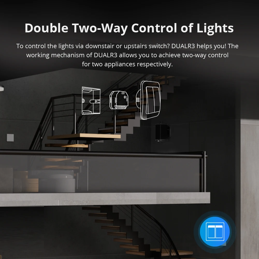 SONOFF DUAL R3 2 Gang Dual Relay Module DIY Wi-Fi MINI Smart Switch Power Metering Control via eWeLink Alexa Google Smart Home-5