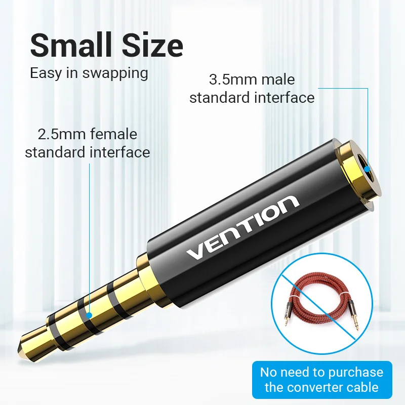 Vention Jack 3.5mm to 2.5mm Male to Female Plug Audio Adapter for Speaker Laptop Headphone Jack Aux Cable Connecter 2.5 to 3.5-5