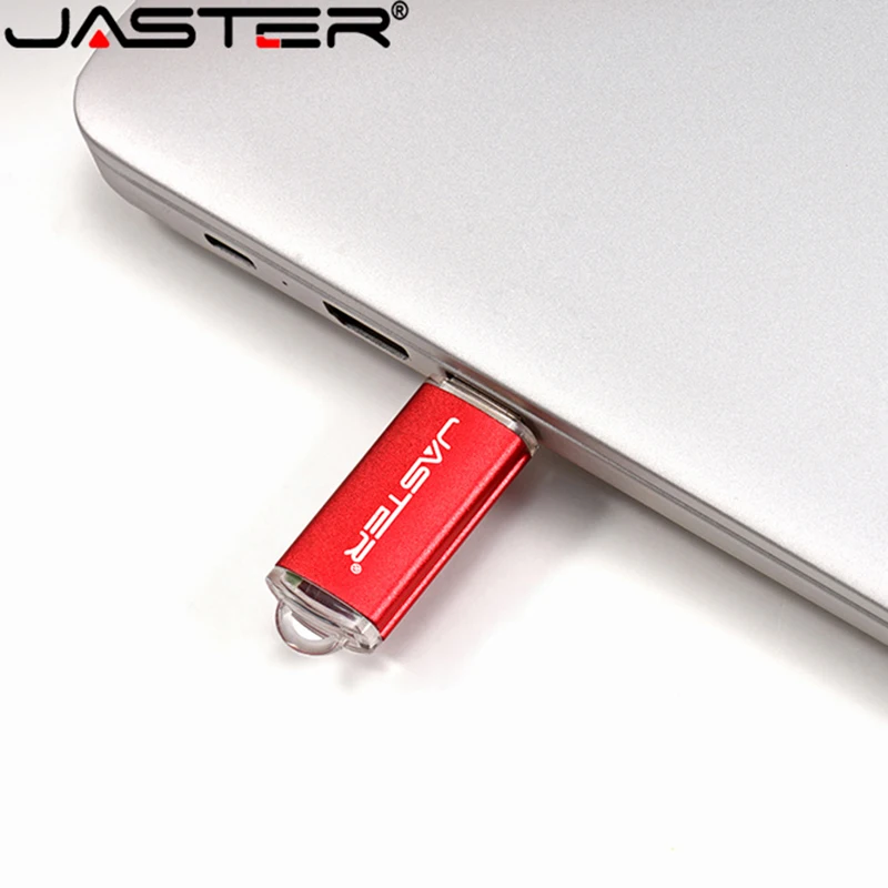 JASTER New Creative With Key Chain USB 2.0 Flash Drive 128GB 64GB 32GB 16GB 8GB 4GB 128MB Pendrive Fashion 9 Colors U Stick Gift-3