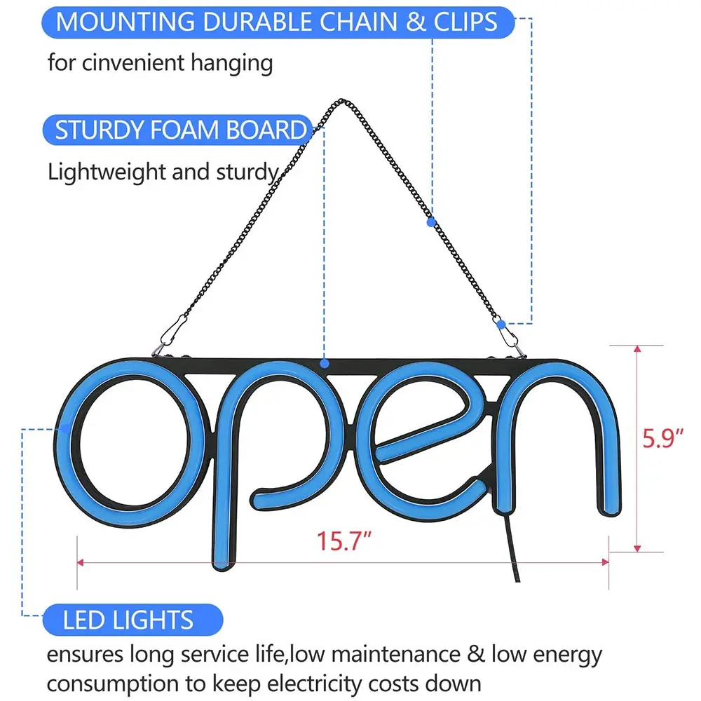 OPEN Neon Sign Business LED Light Lamp Integrative Ultra Bright Bar Club Store Display Shop Advertising Lighting Lamp-5