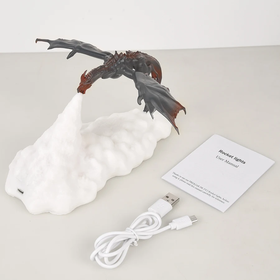 3D Room Decor Print LED Fire Dragon Ice Dragon Lamps Home Desktop Rechargeable Lamp Best Gift For Children Family  Home Decor-3