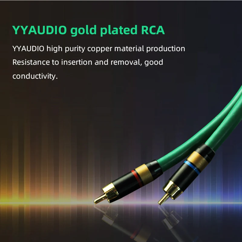 YYAUDIO 2328 Hifi Silver-plated 2RCA Cable High Quality 6N OFC HIFI RCA Male to Male Audio Cable-2
