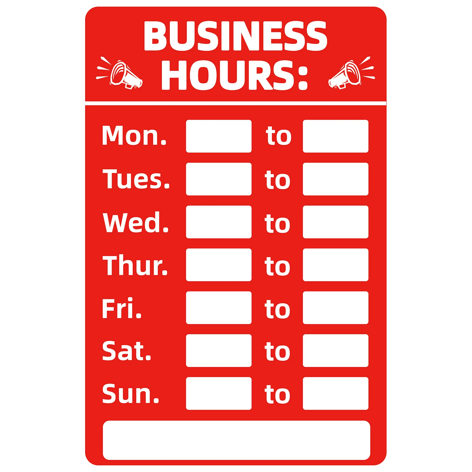 PVC Business Hours Sign with Number Sticker Store Office Window Door Signs Plastic Vinyl Signage Daily Open Times Display-3