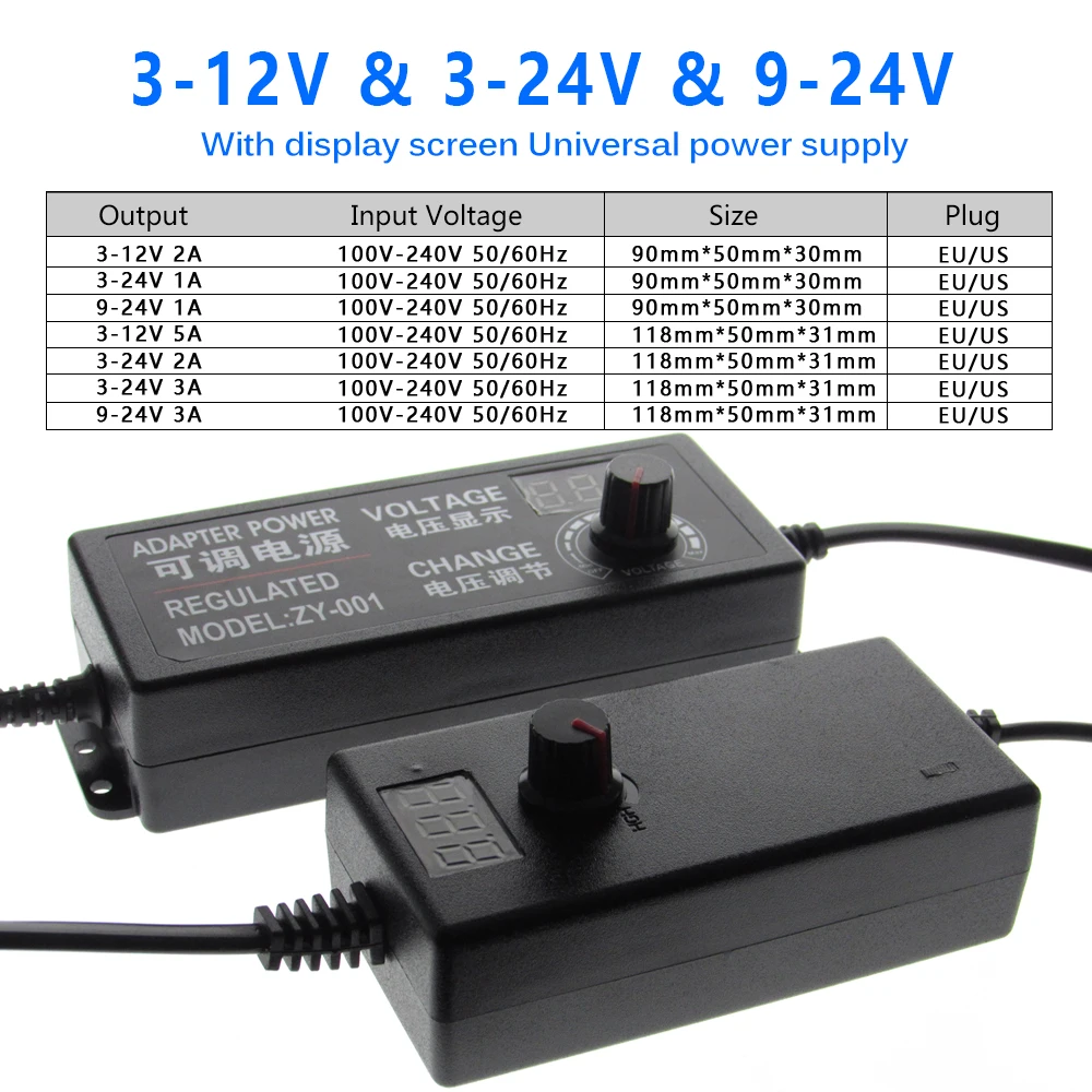 AC DC Power Supply 3V 5V 9V 12V 24V 36V 1A 2A 3A 5A 10A Adjustable Transformers 220V To 12V Power Supply Adapter 5 12 24 V Volt-6