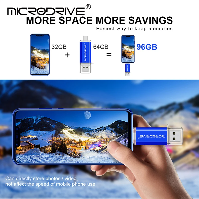 Type C USB Flash Drive OTG 2 IN 1 USB 2.0 Micro USB Pen Drive 128GB 64GB 32GB 16GB 8GB 4GB Pendrive Flash Drive-3