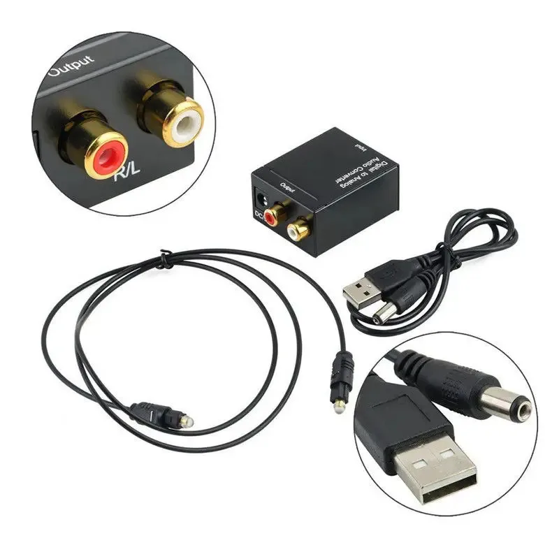 NEW Digital to Analog Audio Converter Optical Fiber Coaxial RCA Toslink Signal to Analog Audio Home Theater for DVD Adapter-4