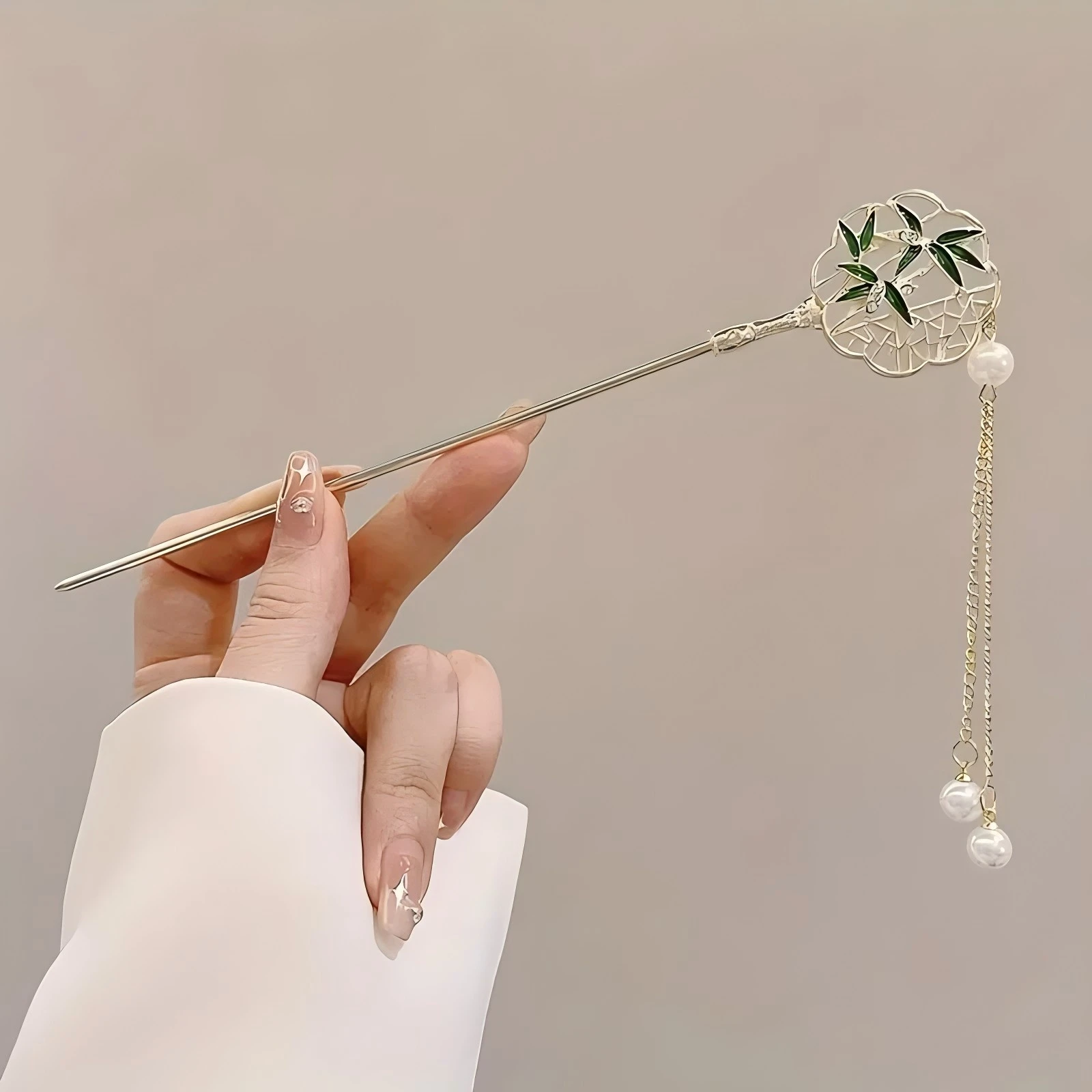 Elegant Chinese Style Hair Clip Tassel Hair Stick Traditional Floral Design Hairstyle Accessory Women Jewelry Hairpin Hairneedle-5