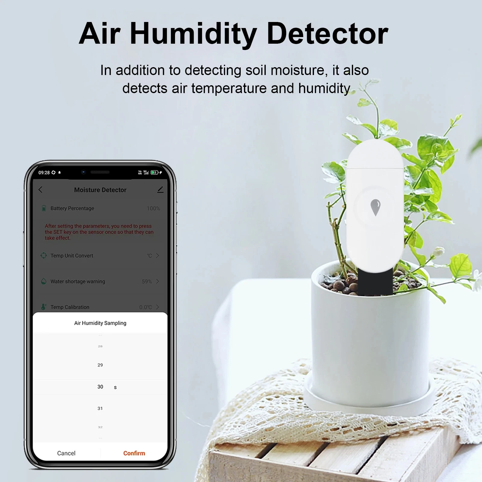 Zigbee Temperature Humidity Moisture Detector Smart Soil Tester Moisture Sensor RealTime Monitor Support Home Assistant Z2M-6