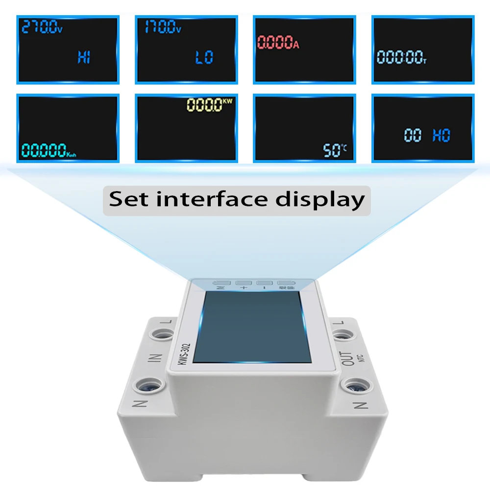 Tuya WiFi 8in1 Power Meter 2P AC Energy Meter APP Control 170-270V/63A Voltage and Current Meter Electricity Meter Smart Life-2
