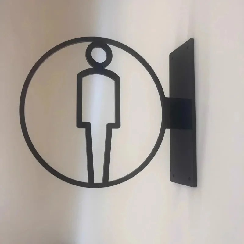 Side-mounted Toilets Plaque Men's and Women's Bathroom Signage Hotel WC Toilet Signage Restroom Reminder Public Toilet Signage-5
