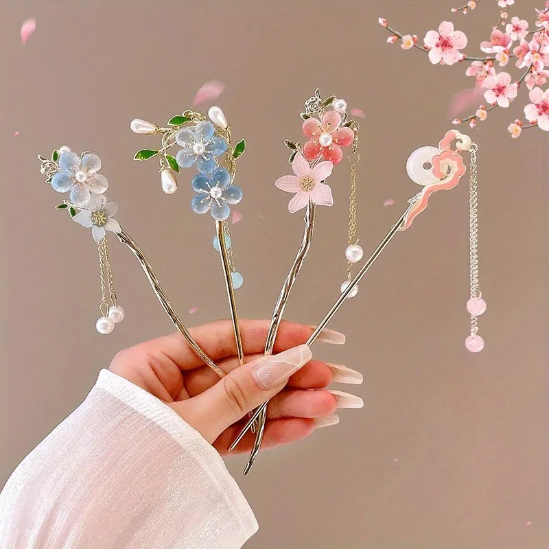 1pc Romantic Chinese Style Hair Accessory Alloy Jewelry Women's Hair Needle Suitable for Daily Wear Gifts Girls Fashion Hairpin-2