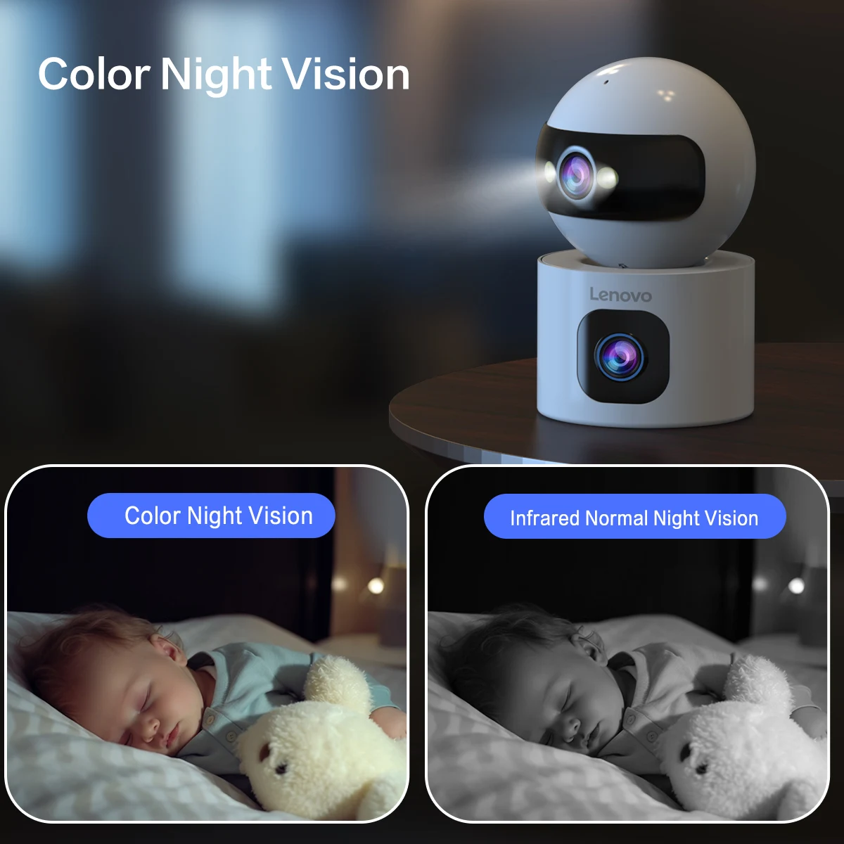 Lenovo 4K IP Camera 5G WiFi Dual Lens Smart Home Auto Tracking CCTV Camera Wireless Surveillance Camera Security Baby Monitor-5