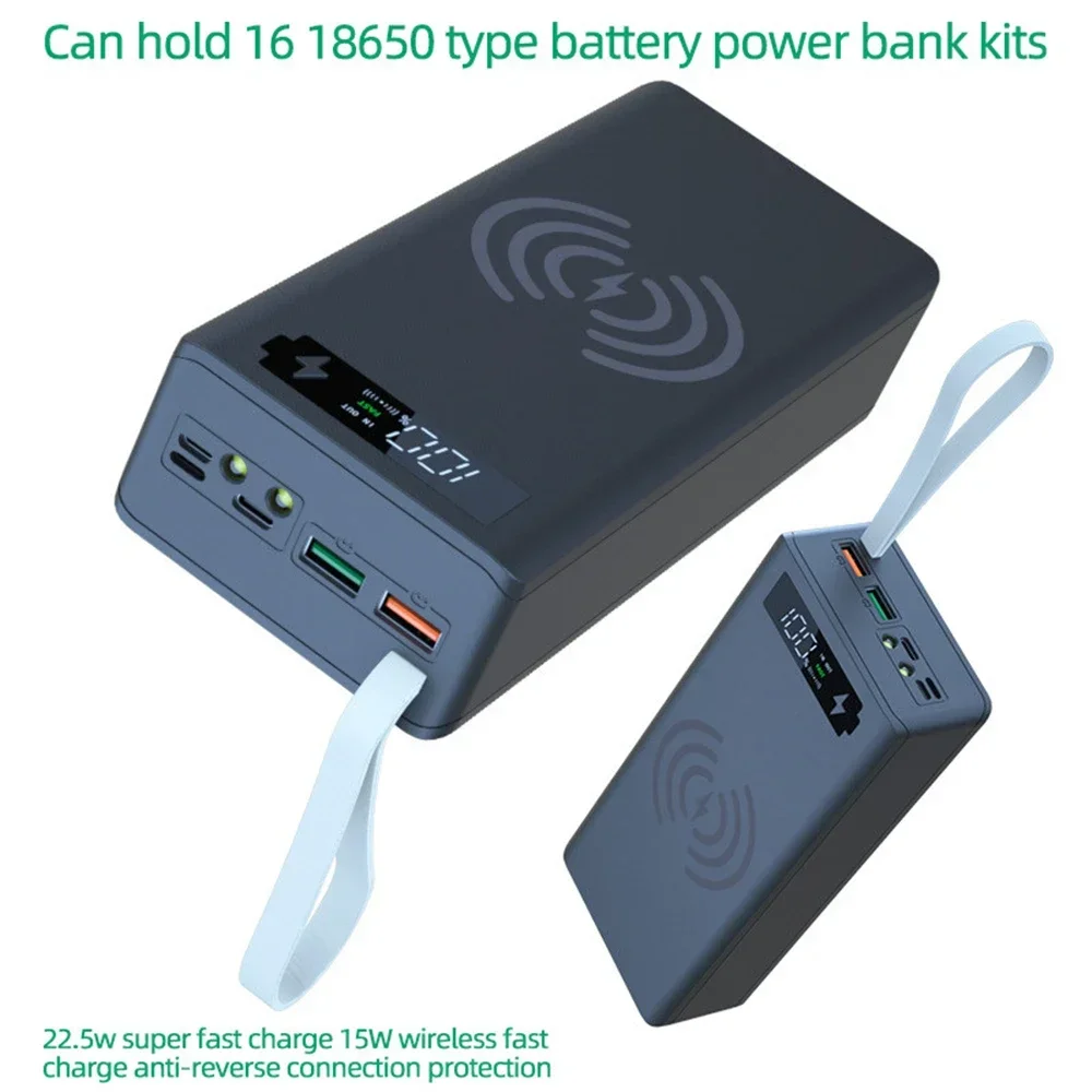 16*18650 Power Bank Case C16 USB Welding Free Power Bank Case Detachable Portable QC 3.0 PD DIY Shell Housing For Powerbank-5