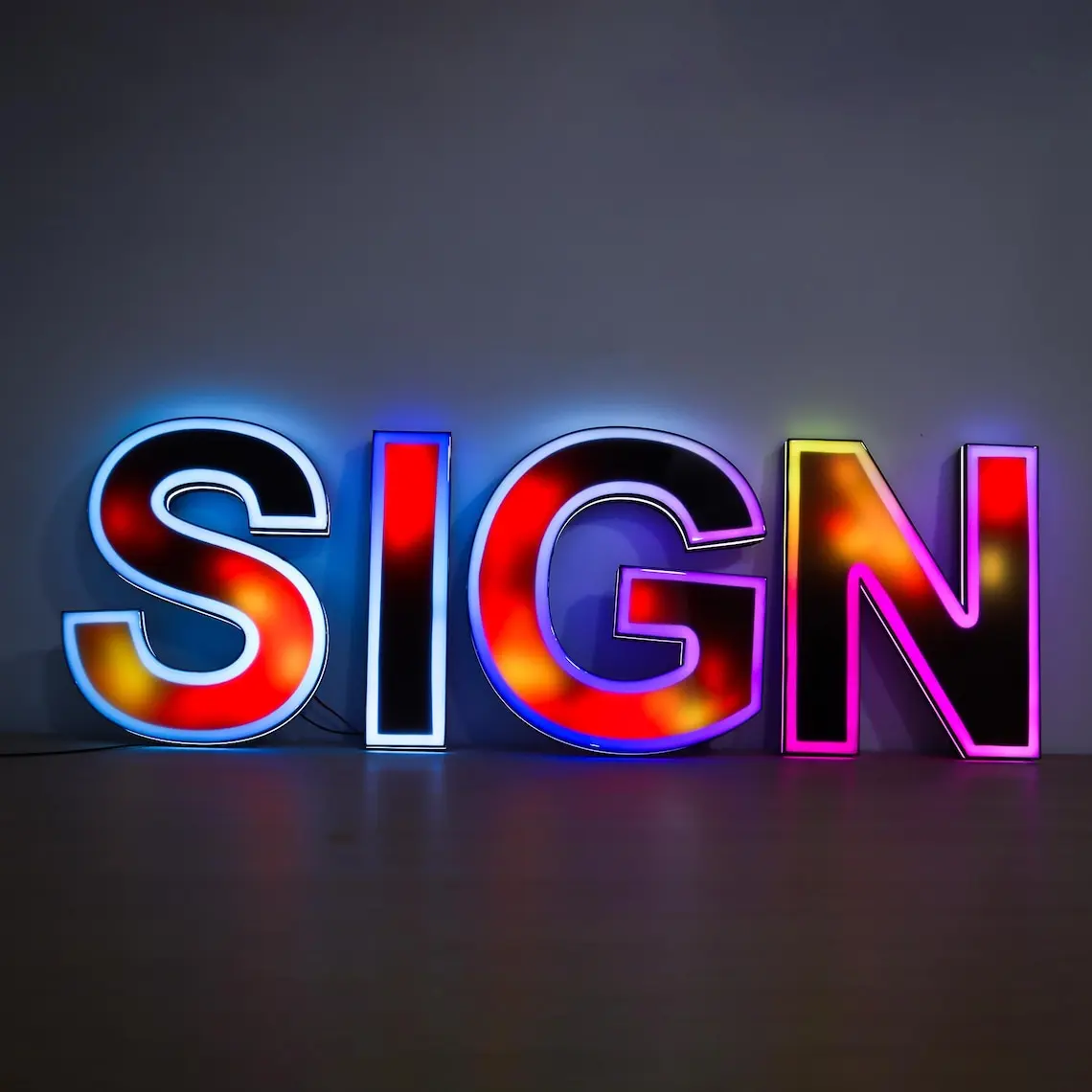 RGB Custom Logo Sign 3d Letter Sign Company Wall Logo Signage Business Sign Beauty Salon Bar 3d Letter Sign Led Channel Letter-2