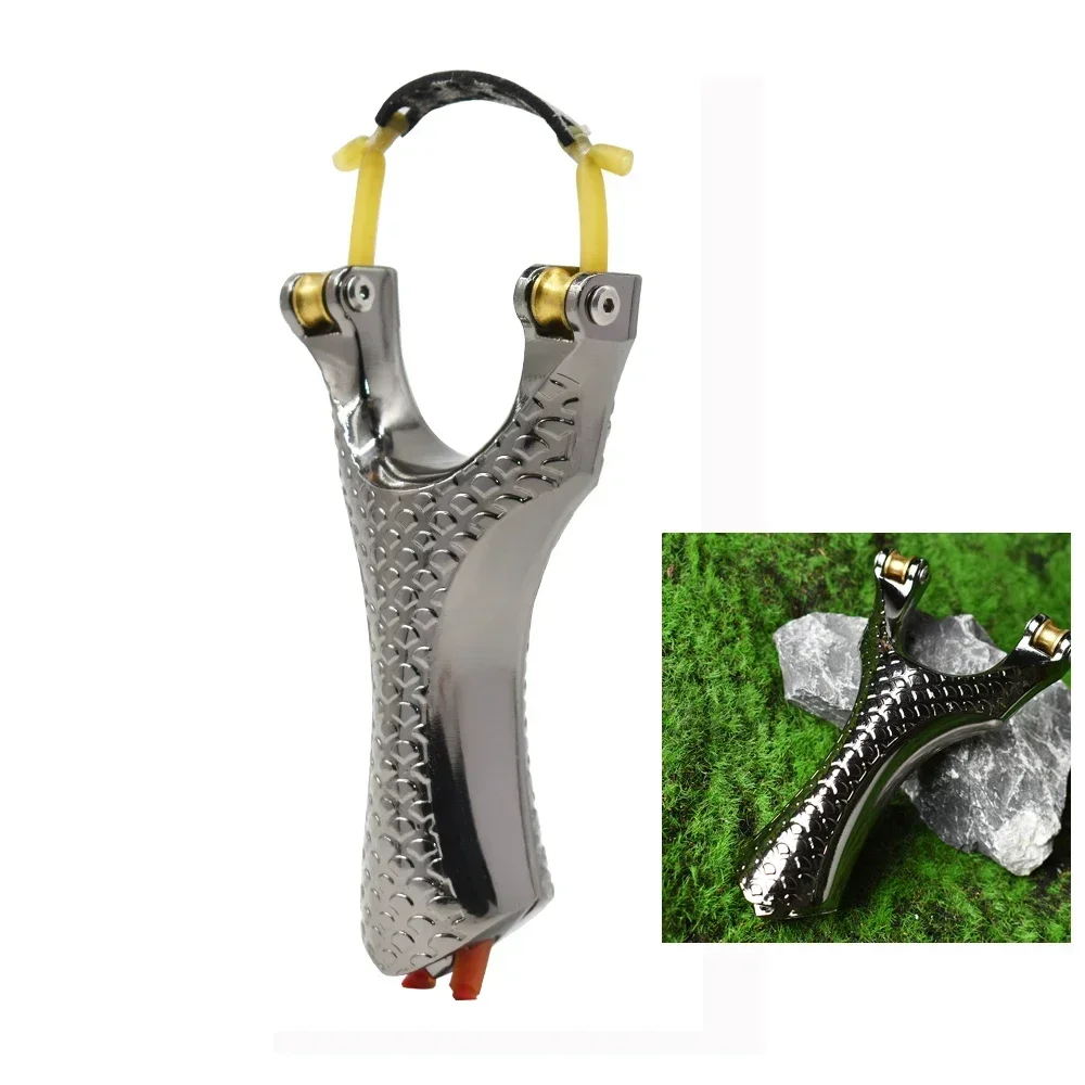 Silver Resin Detachable Pulley Slingshot High Elastic Powerful Sling Portable Hunting Shooting Equipment Slingshot Toy-6