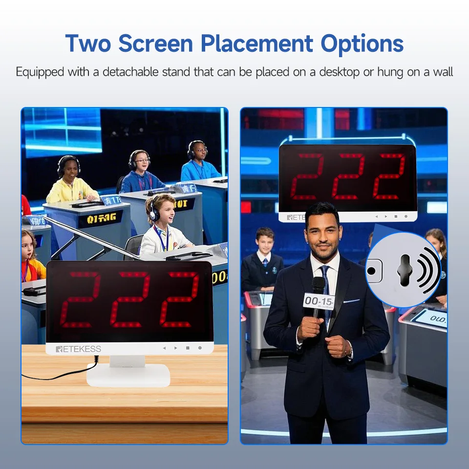Retekess TM101 Quiz Answer Game Buzzer System 3 Answer Mode 4 Color State for Classroom Competition Game Show Family Party Games-6