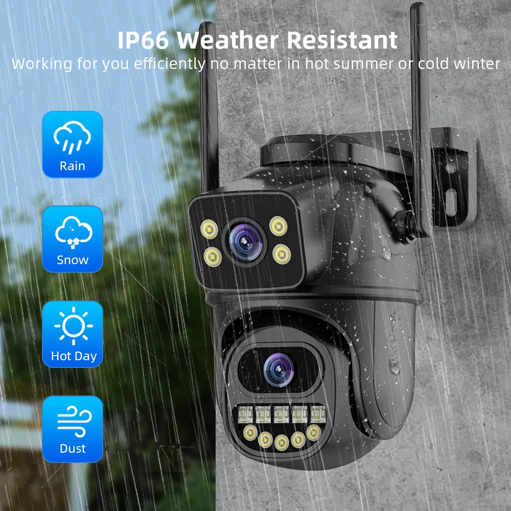 TAITAS-WiFi Surveillance Camera, Dual Lens, 4X Digital Zoom, AI Human Detect, ONVIF, Outdoor Security PTZ IP Cameras, 4K, 8MP-3