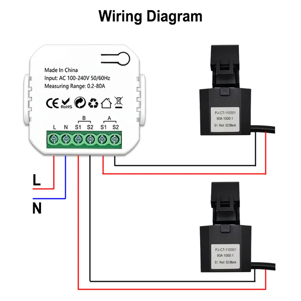 Tuya ZigBee Smart Energy Meter Solar PV System Power Production Consumption Bidirectional Monitoring Meter APP Control with CT-4