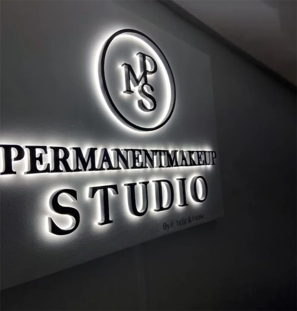 Custom 3d  letters Backlit Signs Business Logo Signage Led illuminated Metal Decor for wall Lighted up advertise Outdoor Salon-5