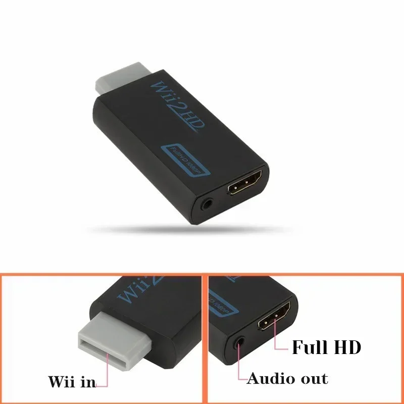Wii To HDMI-compatible Adapter Converter 3.5mm Audio For PC HDTV Monitor 1080P 720P Wii2 To HDMI WII2HDMI Converter Adapter-4