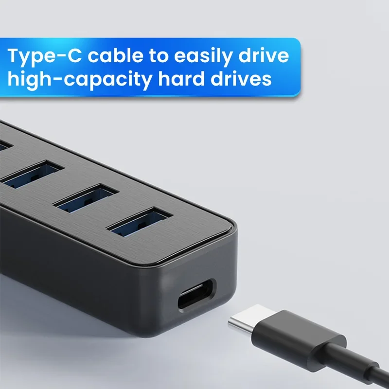 USB 3.0 Power Adapter 4 Port Multi USB Splitter Hub USB Hub 2.0 Type C HUB Multiple Expander High Speed For Computer Accessorie-6