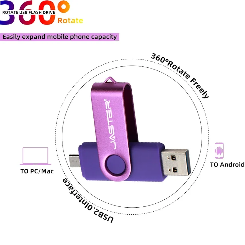JASTER OTG 2 in 1 USB Flash Drive Pen Drive 128GB 64GB 32GB 16GB External Storage Frosted Double Application Micro USB Stick-6
