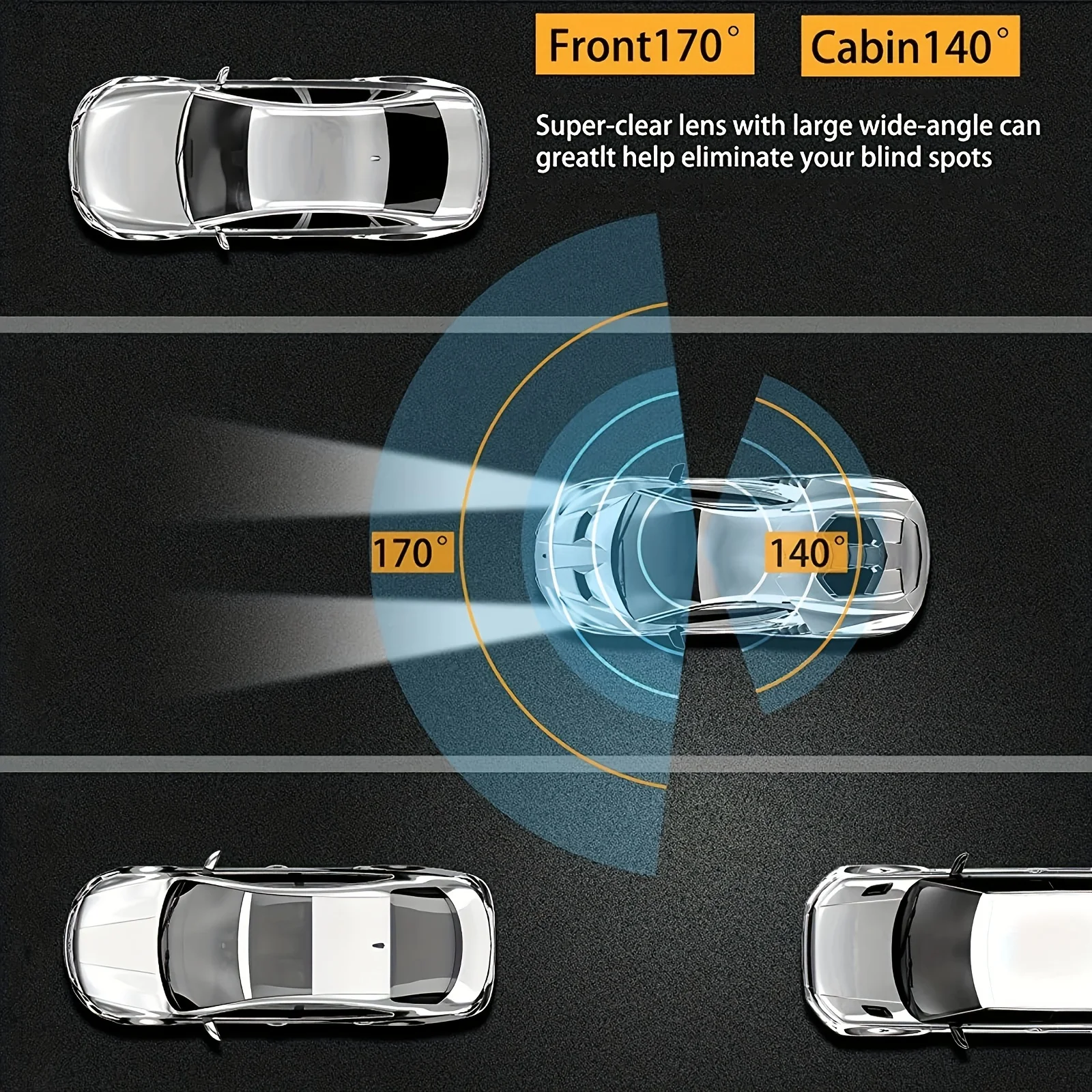 1080P WIFI Dual camera Dash Cam for cars,Front And Inside,car camera with IR Night Vision,Loop Recording,wide angle Car DVR Came-5
