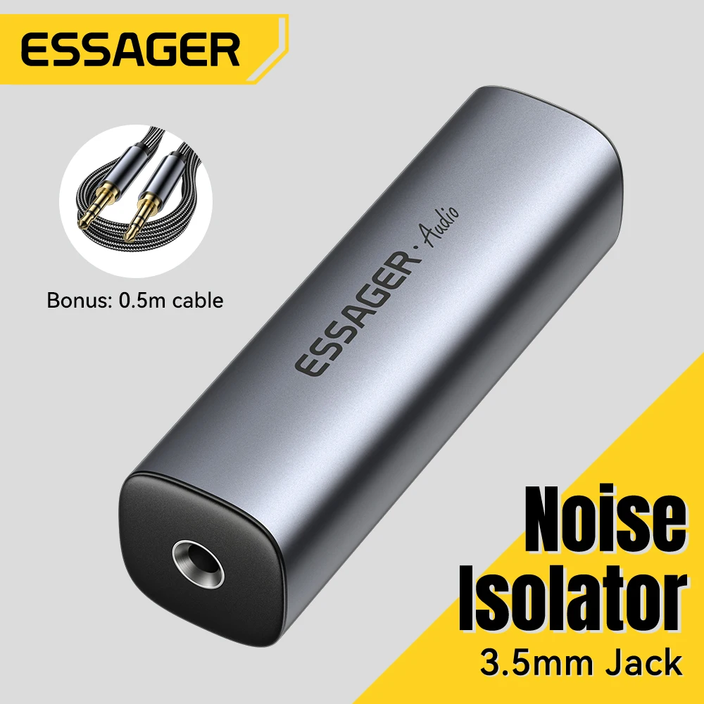 Essager 3.5mm Aux Cable Audio Noise Filter Ground Loop Noise Isolator Eliminate Cancelling for Home Stereo Car Audio System-4