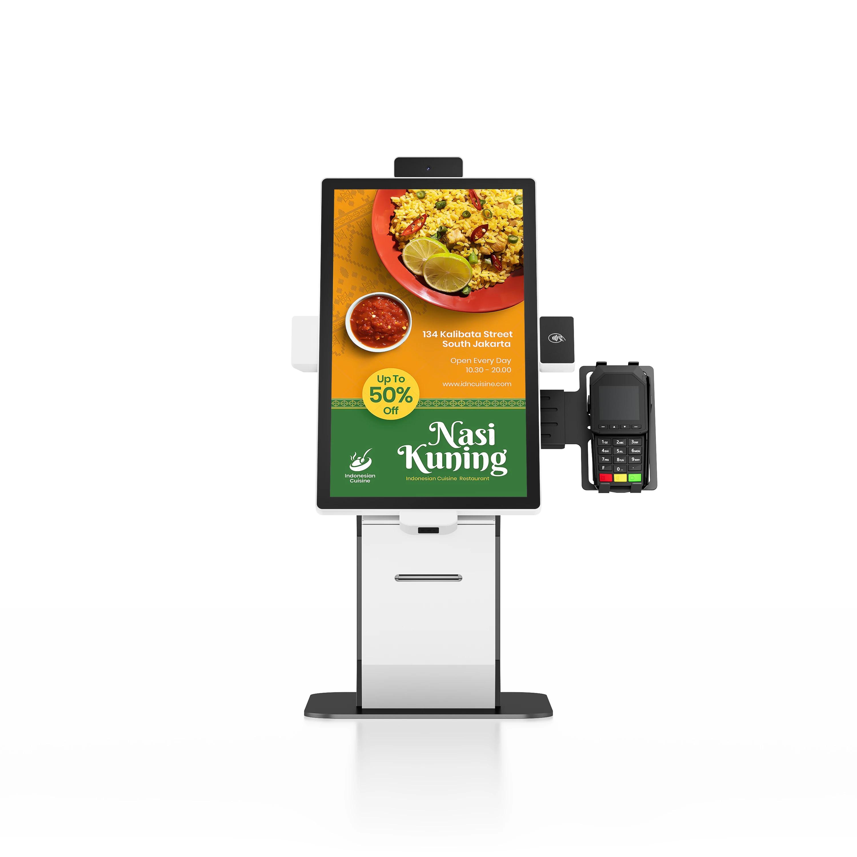 21.5 Inch Counter Top LCD Self Service Kiosk Self Ordering Kiosk Window Operation System Restaurant Ordering Payment Kiosk-3